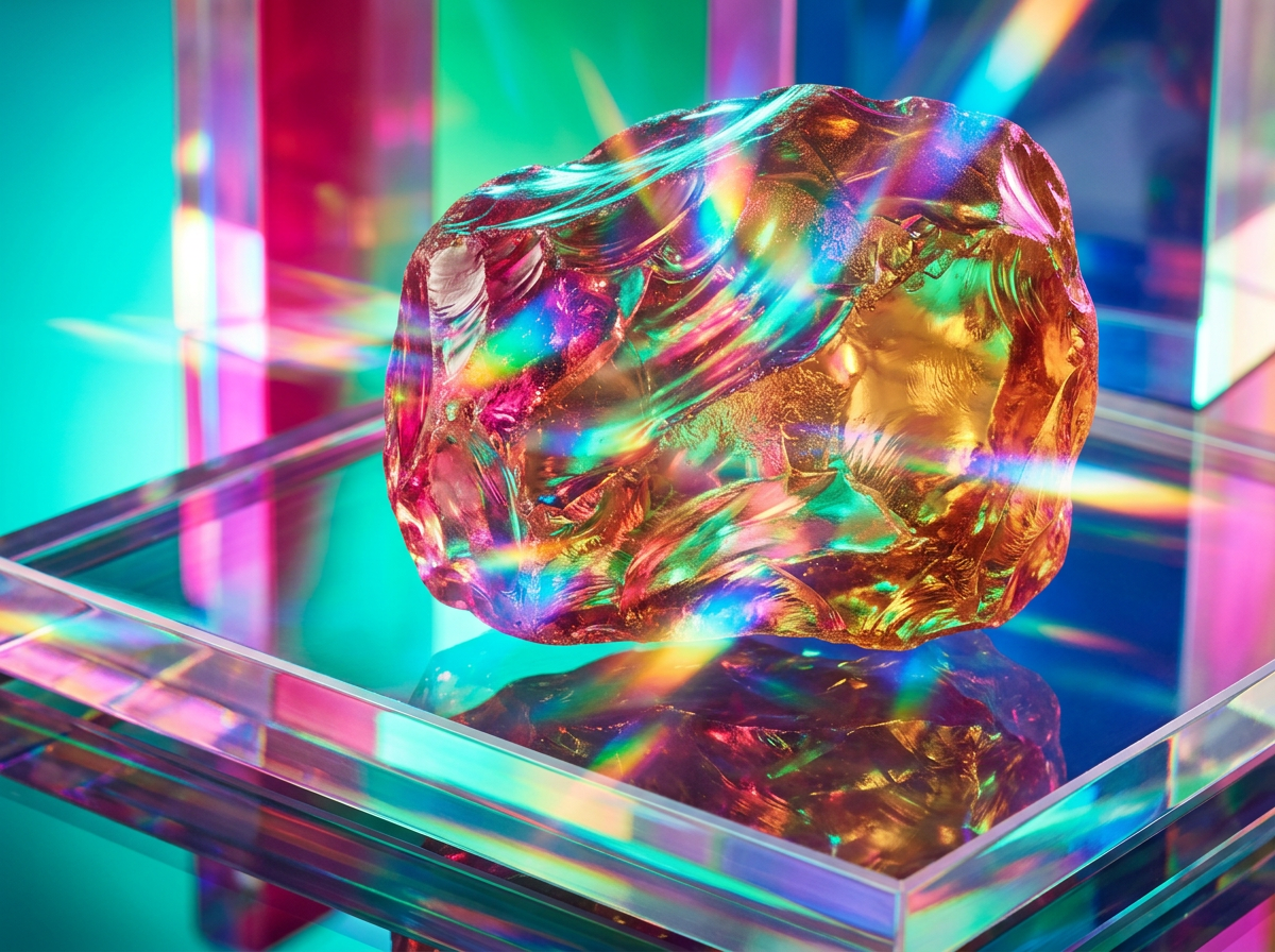 A woman applying perfume in a sun-drenched garden setting