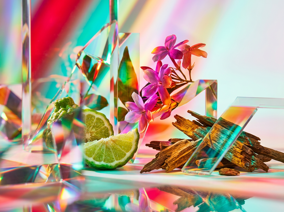 Deep, moody ingredients like oud and leather representing the bold maverick personality