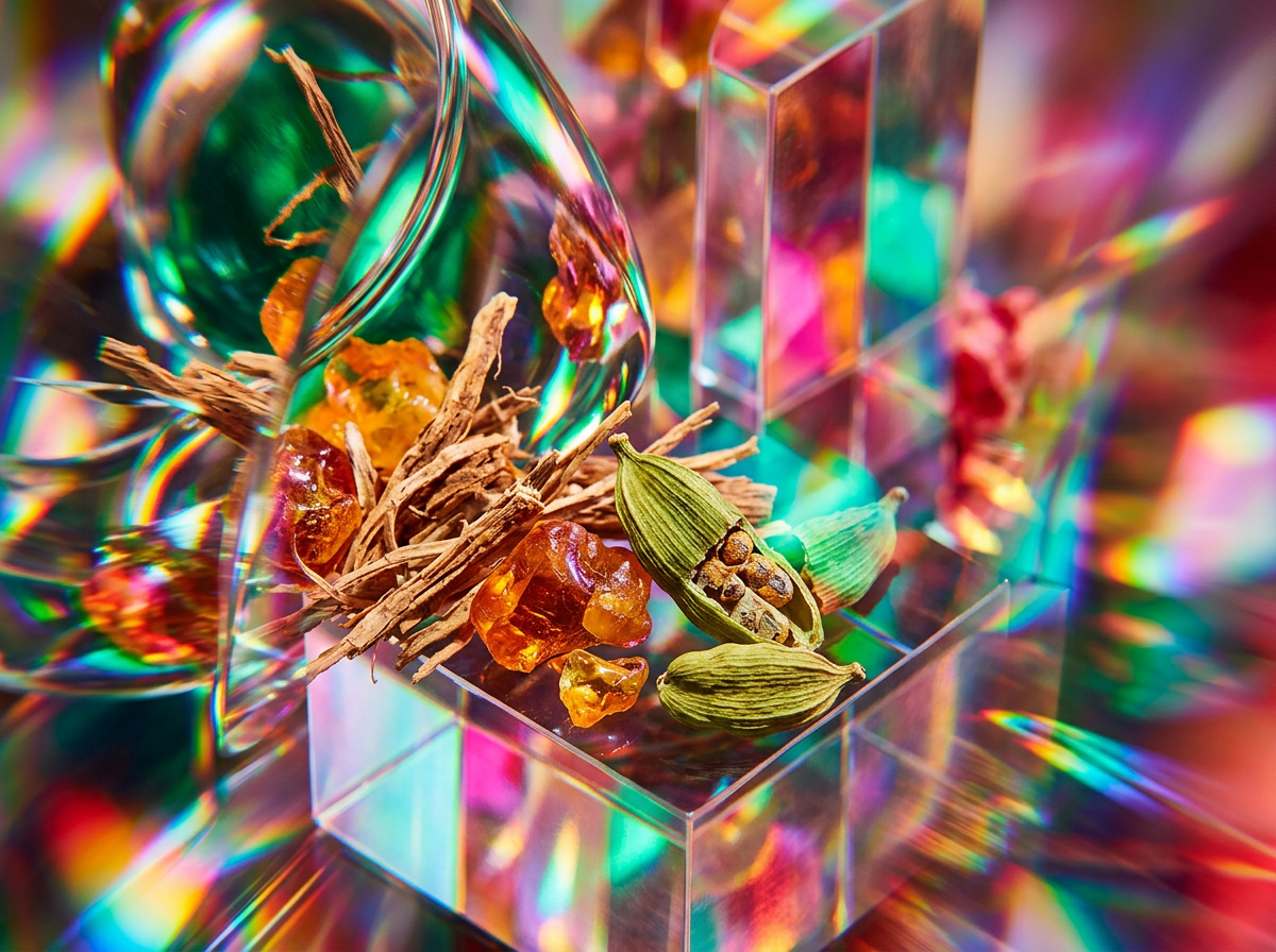 Close up of artisanal perfume bottle showing the fine mist application