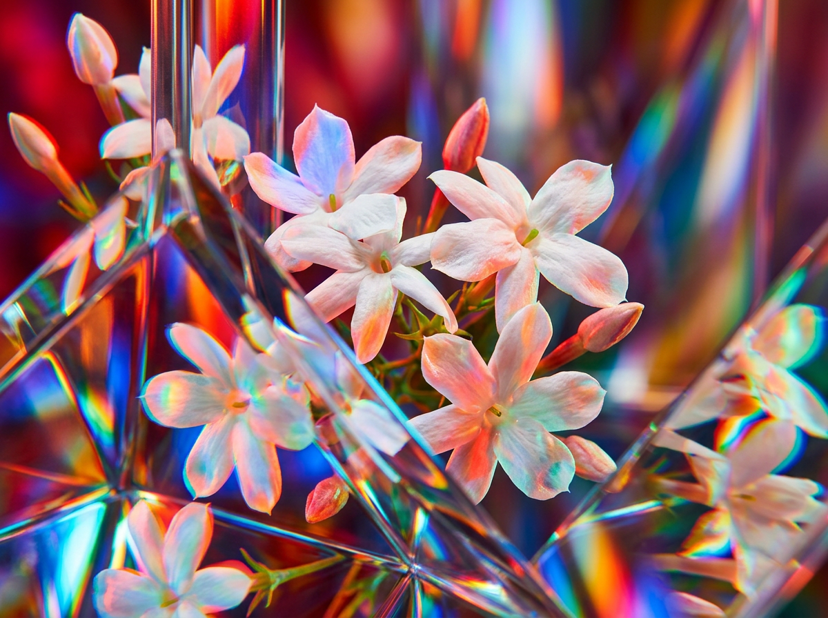 Close up of artisanal perfume ingredients including citrus and woods