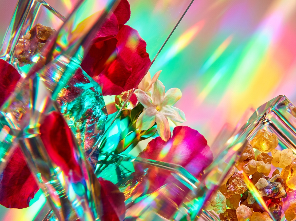 An elegant woman applying perfume before a date