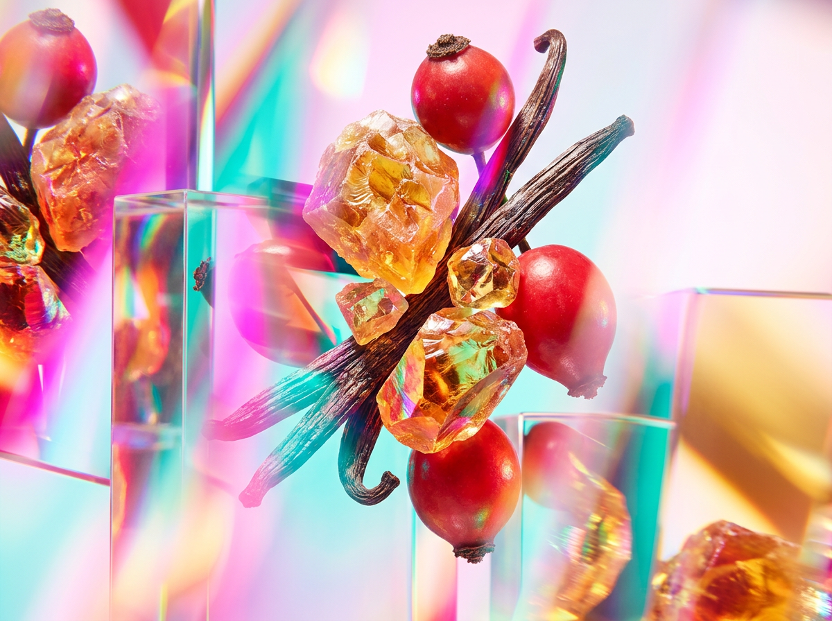 Fresh ingredients like rhubarb and oranges used in Shay and Blue perfumes