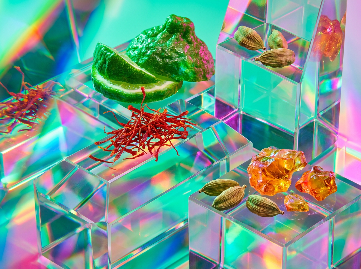 Hand-crafted fragrance ingredients and petals