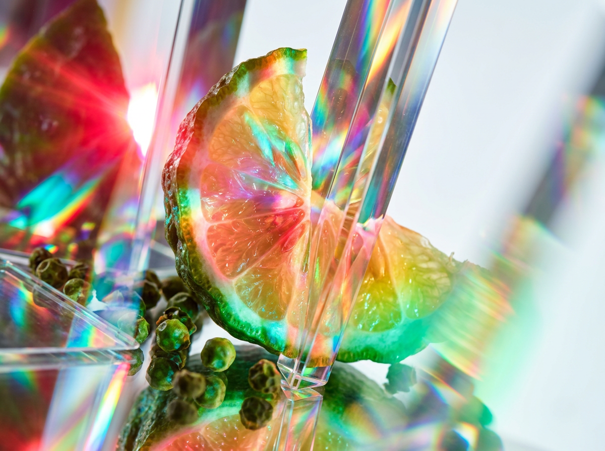 Luxury perfume bottle with botanical elements