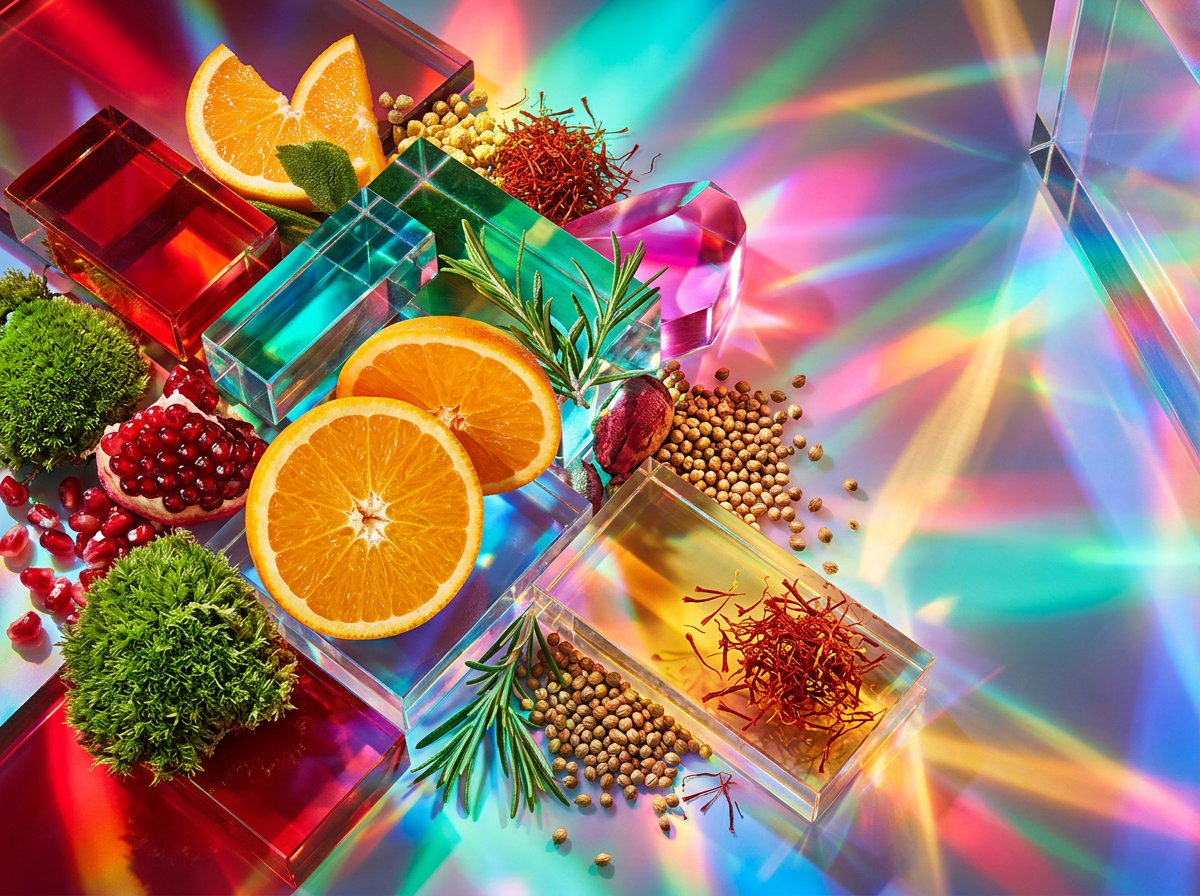 Artisanal perfume creation showcasing botanical ingredients