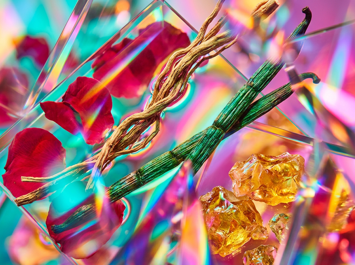 Close up of artisanal fragrance bottles reflecting a sophisticated lifestyle