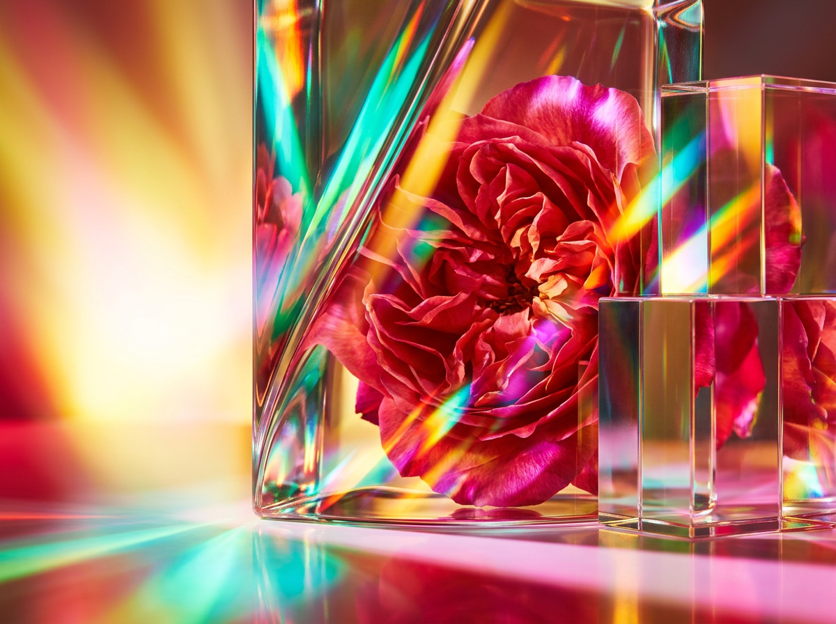 Close up of artisanal fragrance ingredients like citrus and botanicals