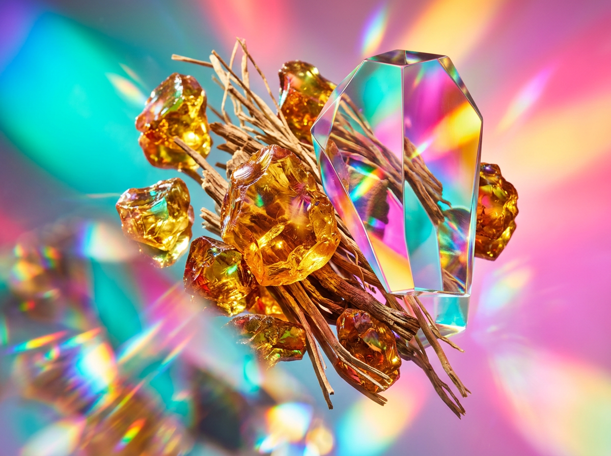 Natural ingredients including rose and amber resin