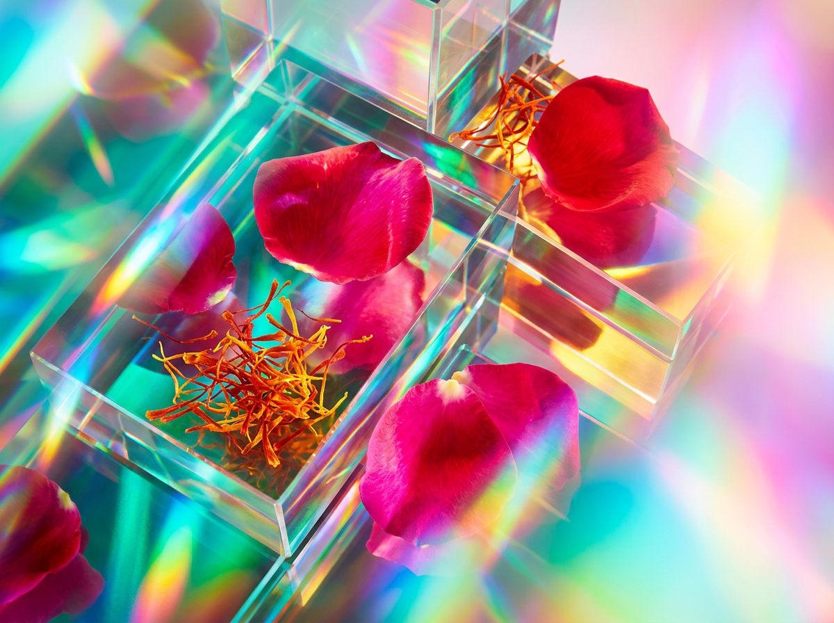 Close up of the artisan fragrance bottle against a dark wood background