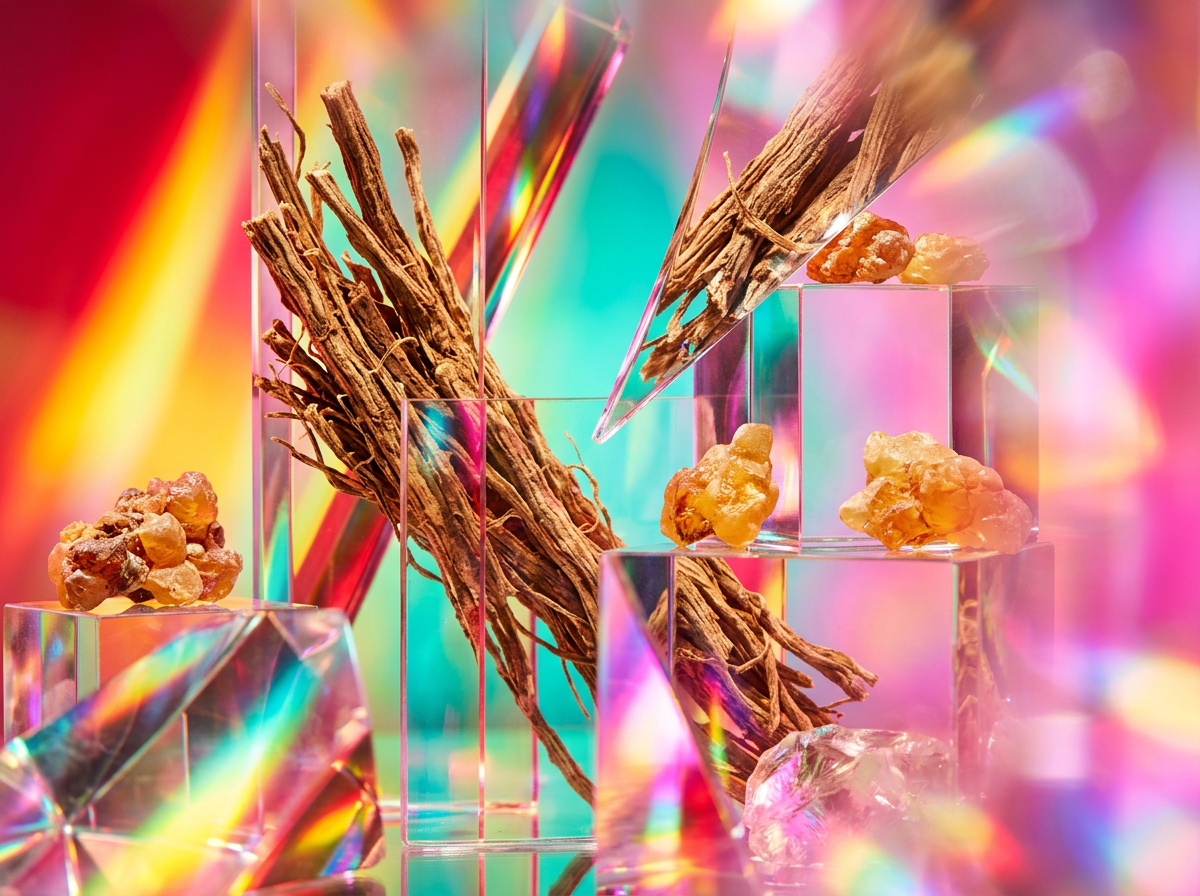 Artisanal perfume bottles on a clean, light-filled marble surface