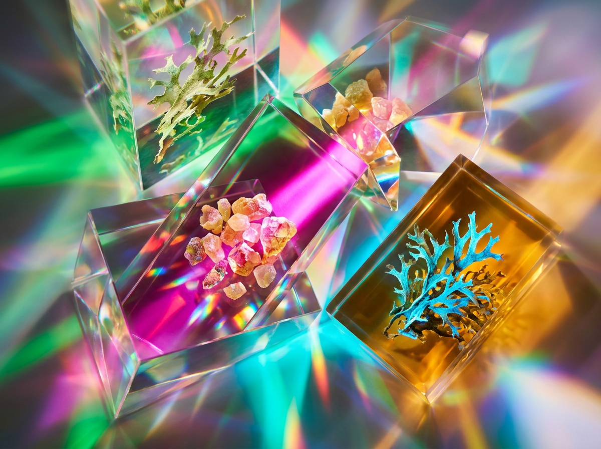 Luxury perfume bottles set against a backdrop of warm autumnal tones and silk fabric