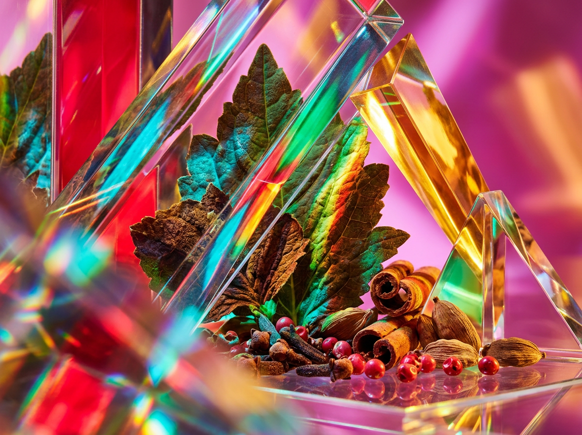 Artisanal perfume bottles on a textured background