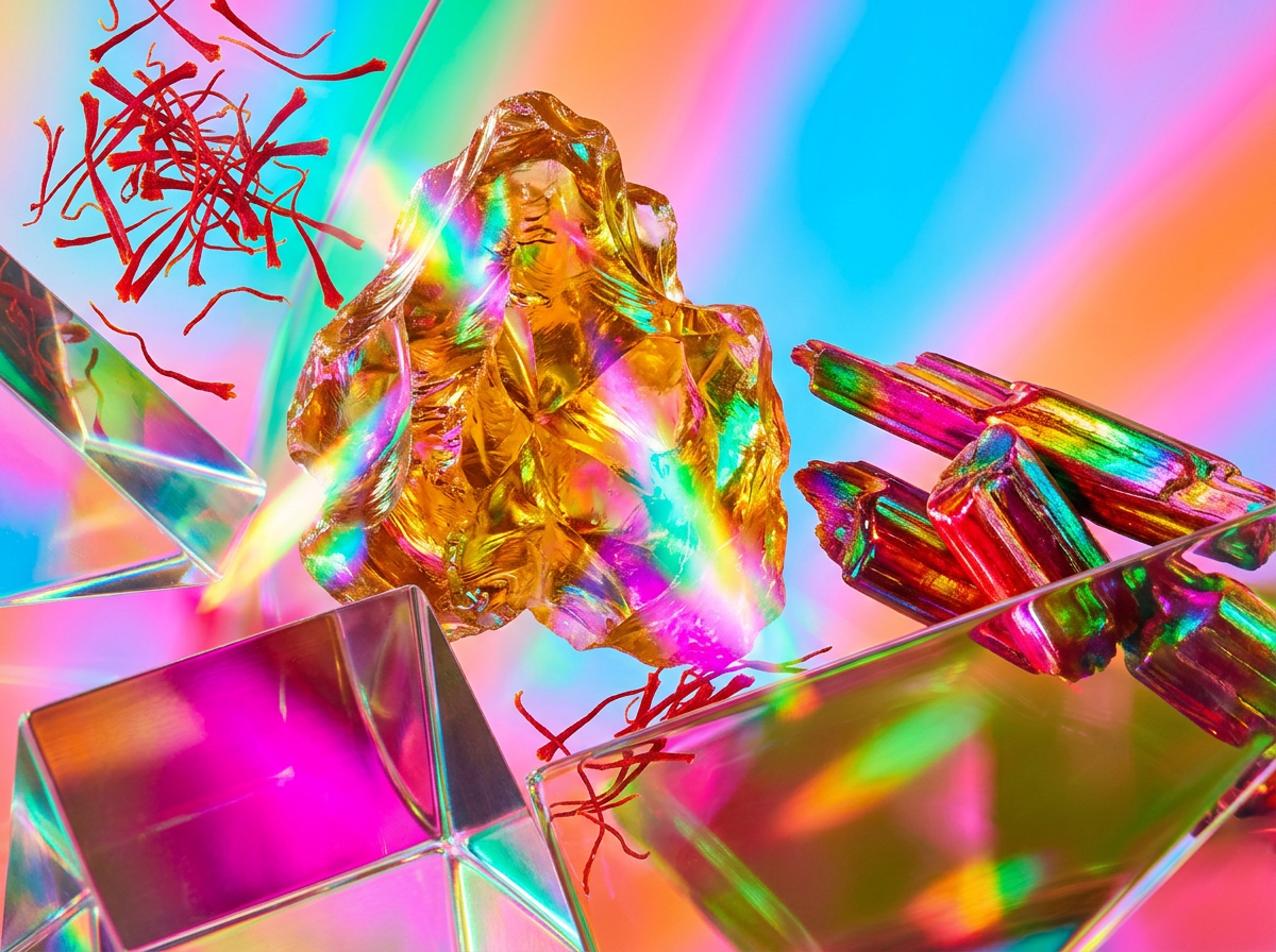 Fragrance bottles displayed elegantly among botanical elements