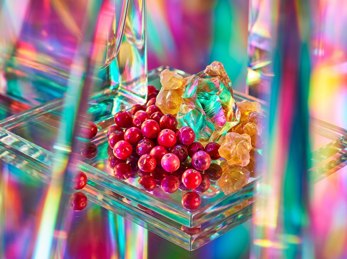Detailed shot of botanical perfume ingredients