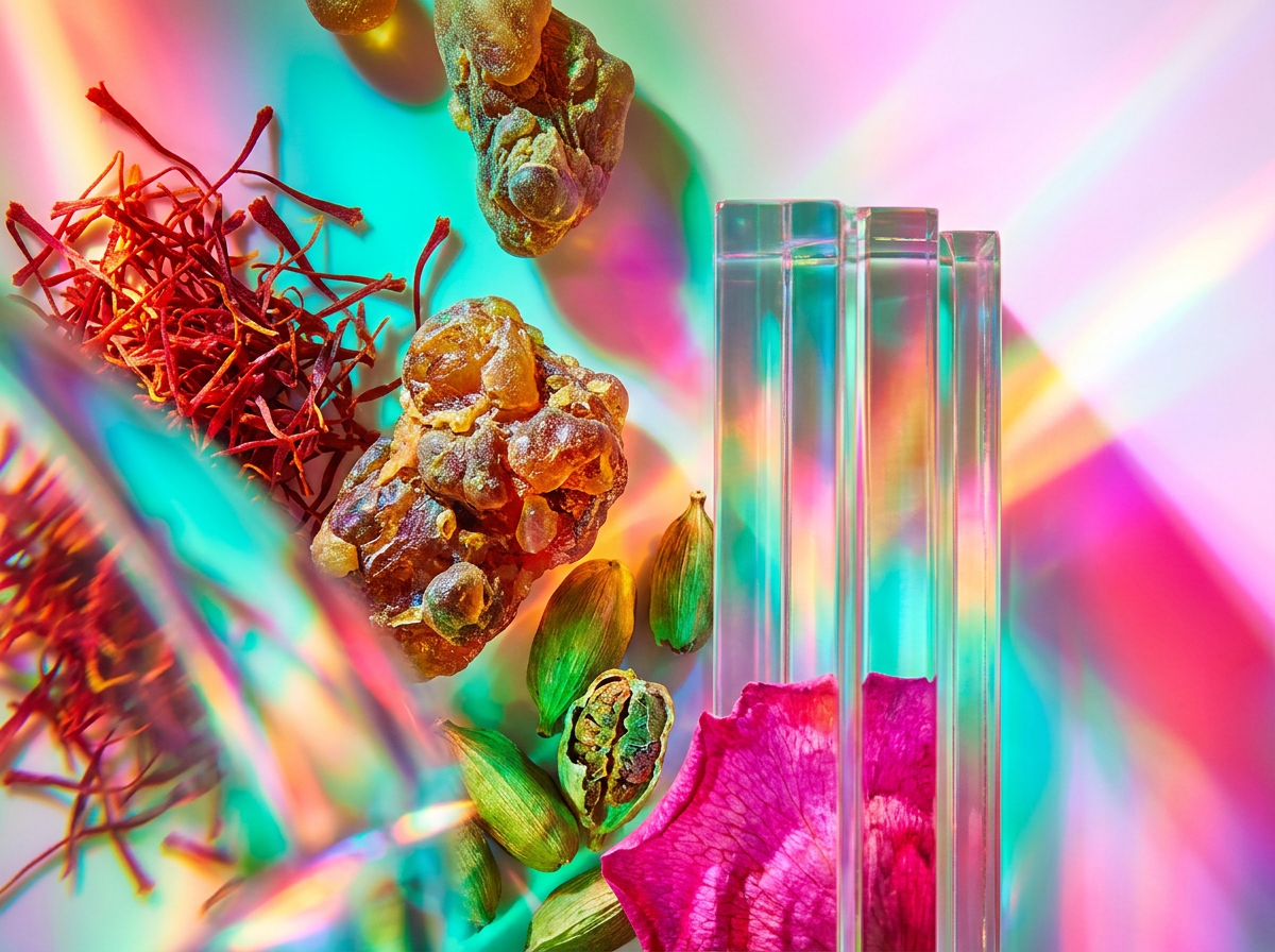 Close up of a luxury perfume bottle being sprayed, showing a fine mist of fragrance