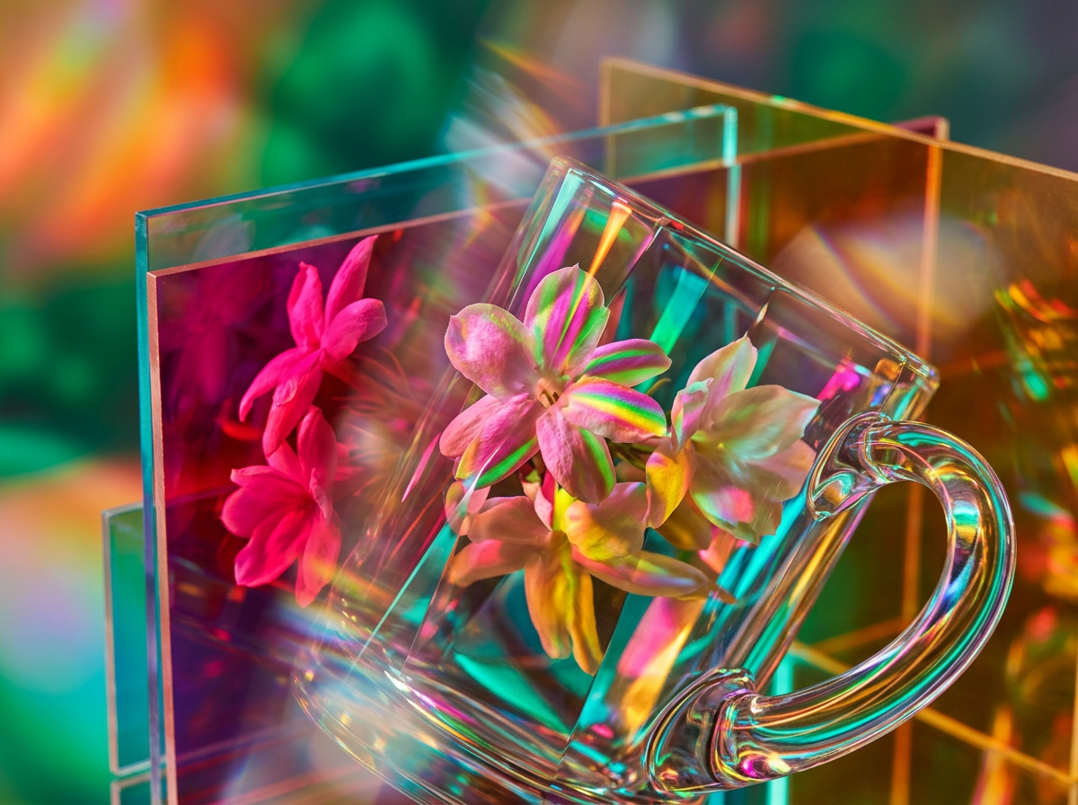 A collection of botanical ingredients like oranges and flowers used in perfumery