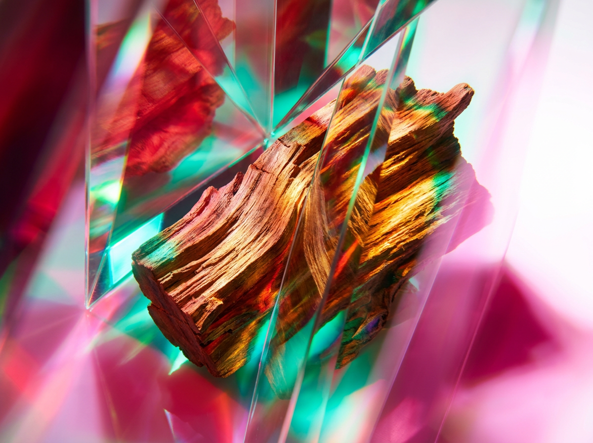 Botanical ingredients like blood orange and roses used in artisan perfumery