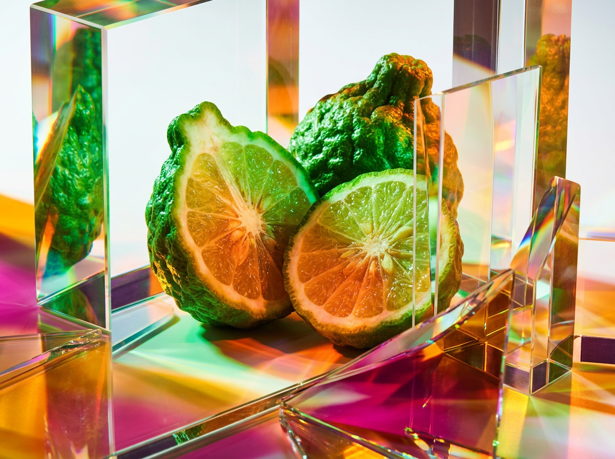Close up of botanical ingredients and fragrance oils