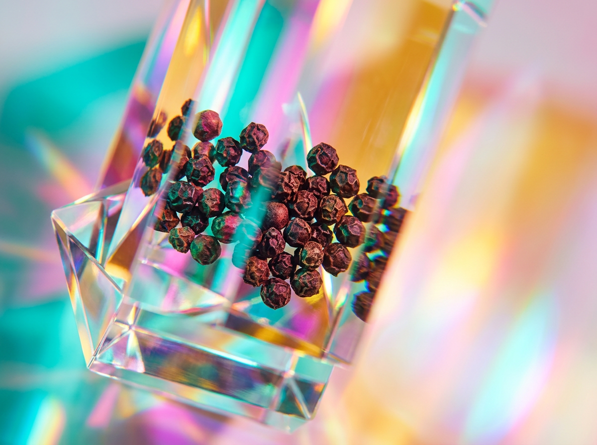 Close up of dark perfume ingredients like black tulip and spices