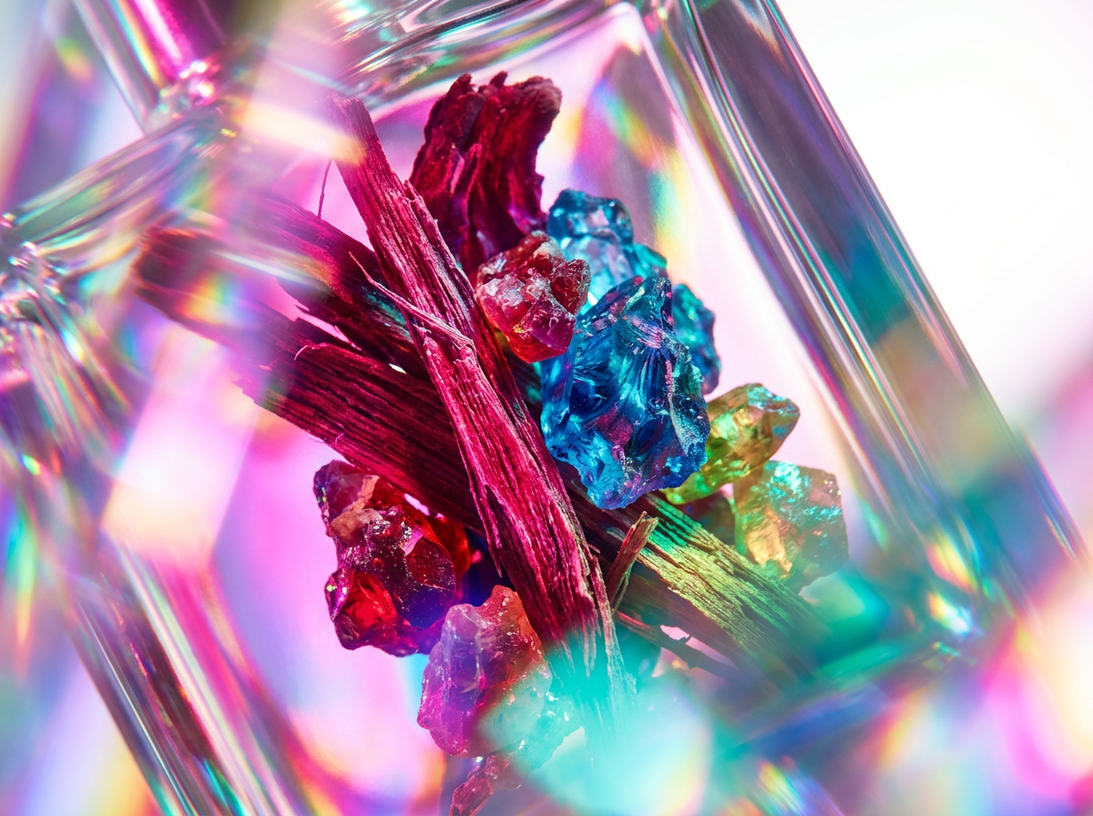 Artisanal perfume blending with fresh ingredients