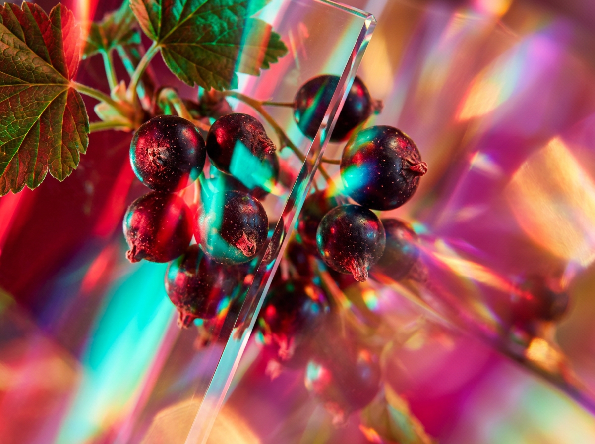 Sunlight filtering through a window onto a bottle of perfume next to fresh flowers