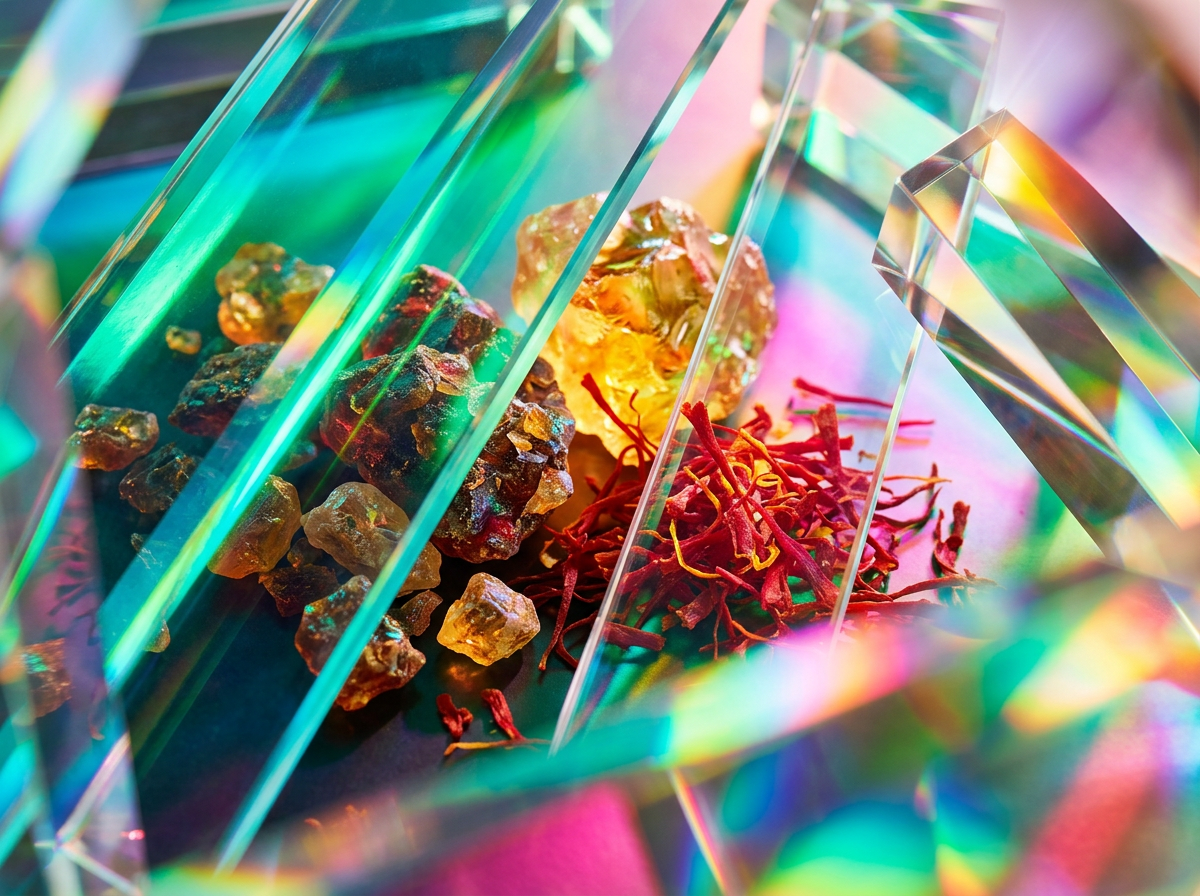 Artisanal perfume bottles in a sunlit spring setting