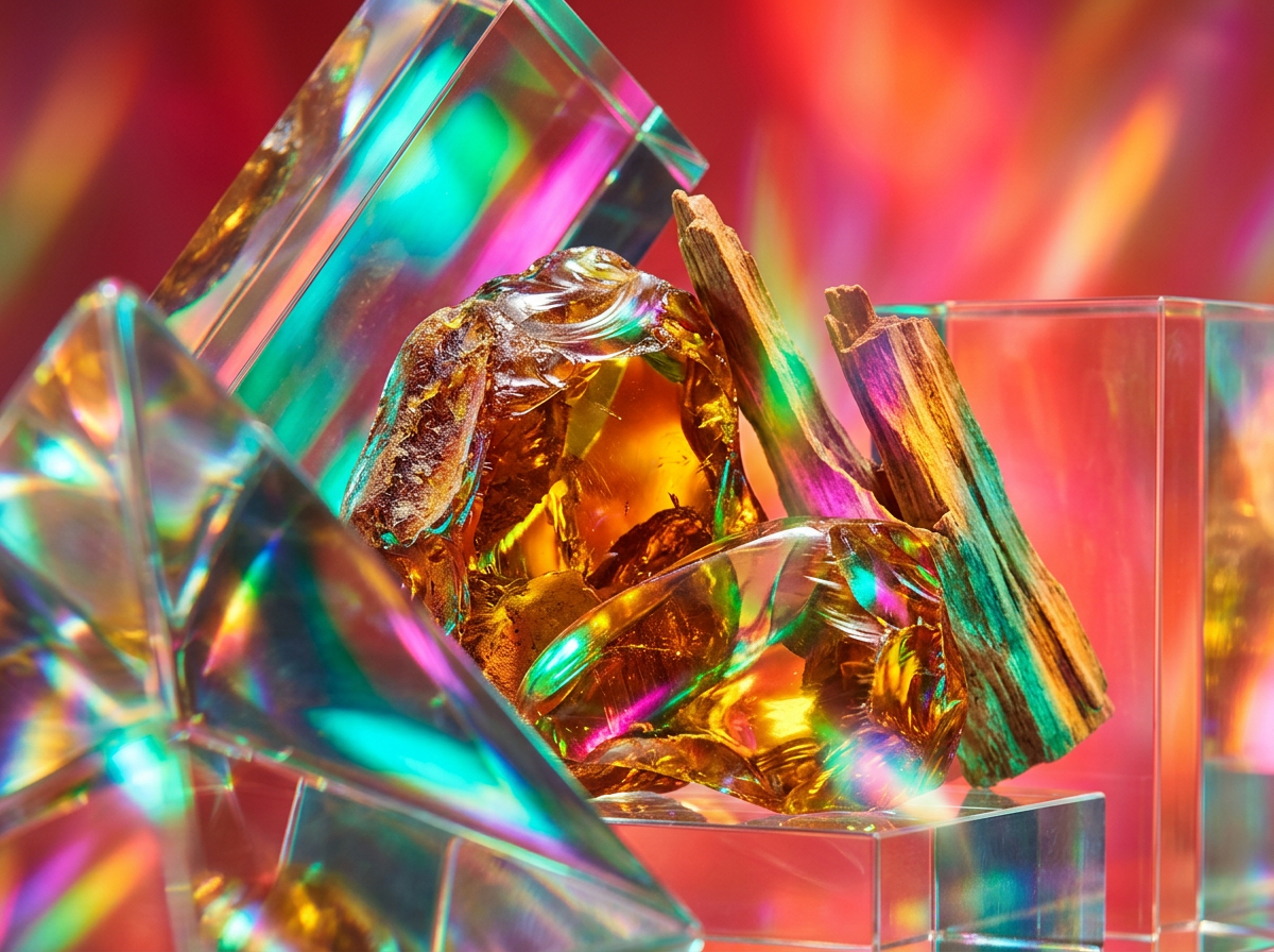 Luxury perfume bottles and natural ingredients