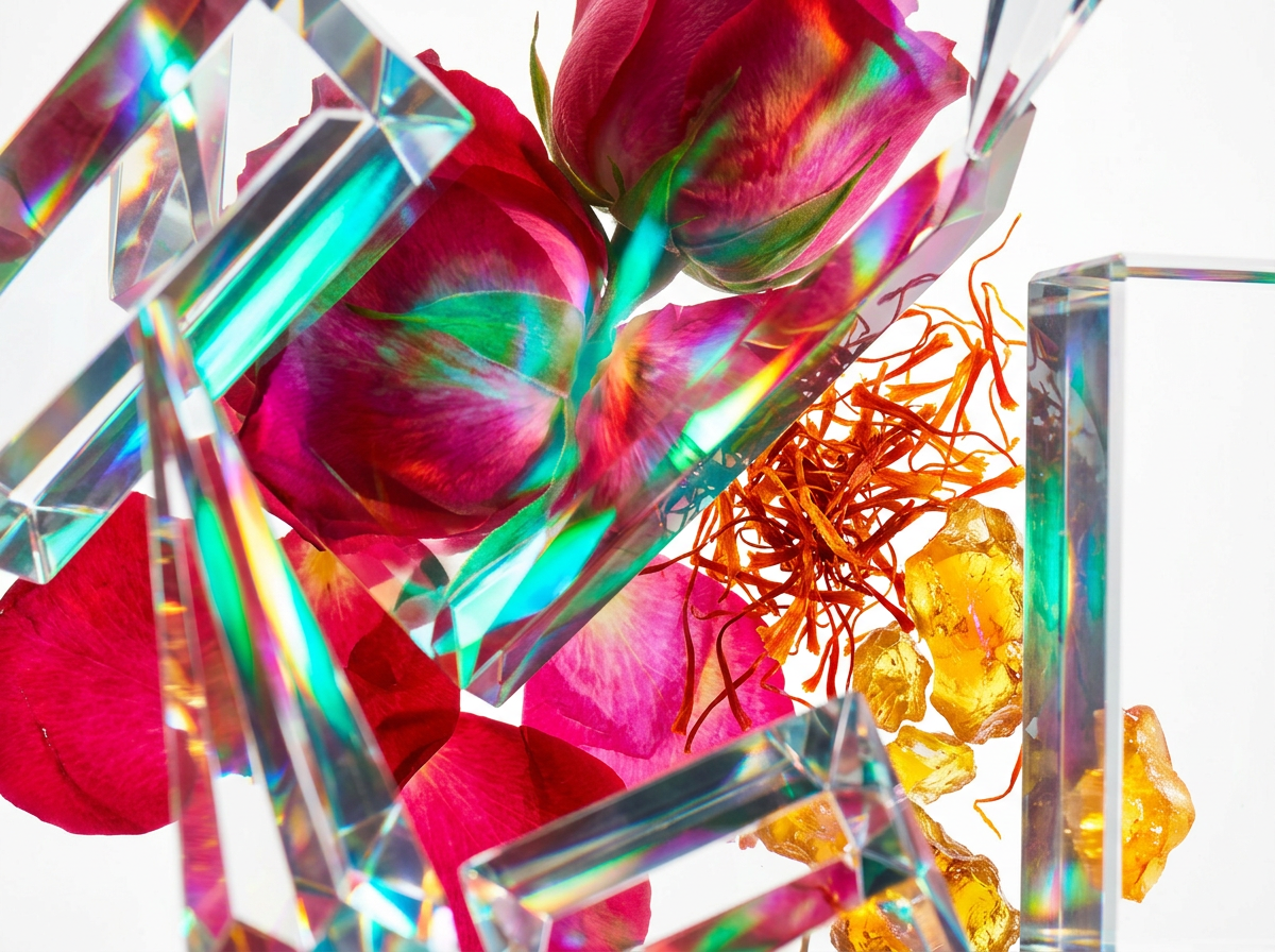 Person applying perfume during a summer sunset