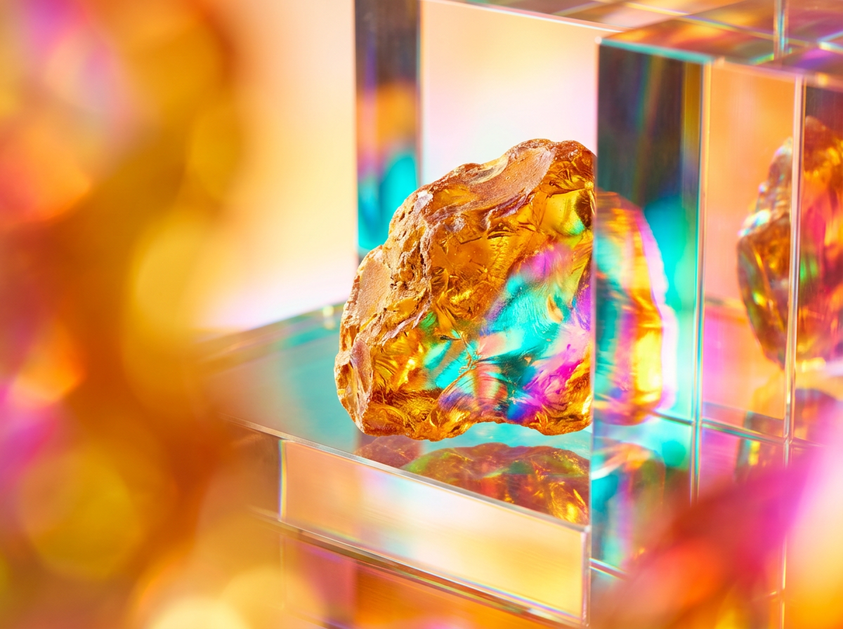 Close up of artisanal perfume bottle ingredients like roses and citrus
