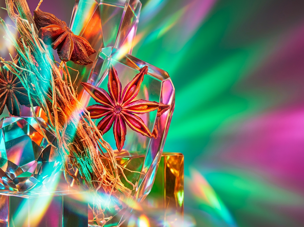 Perfumer crafting a botanical fragrance with white petals