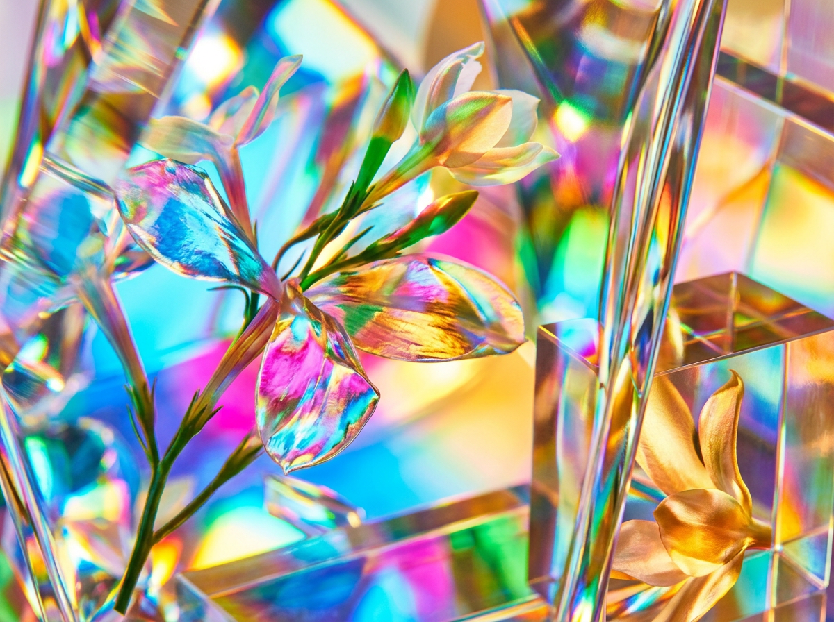 Fragrance bottles on a vanity