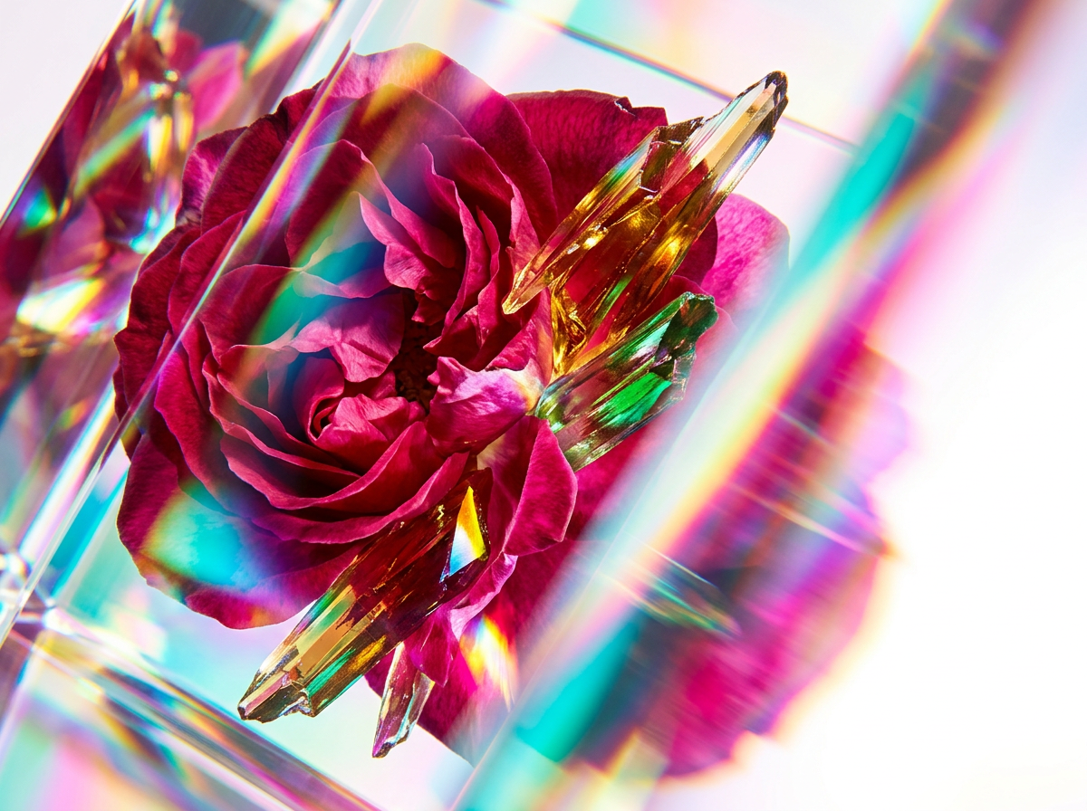 Luxury fragrance ingredients including oud wood and amber