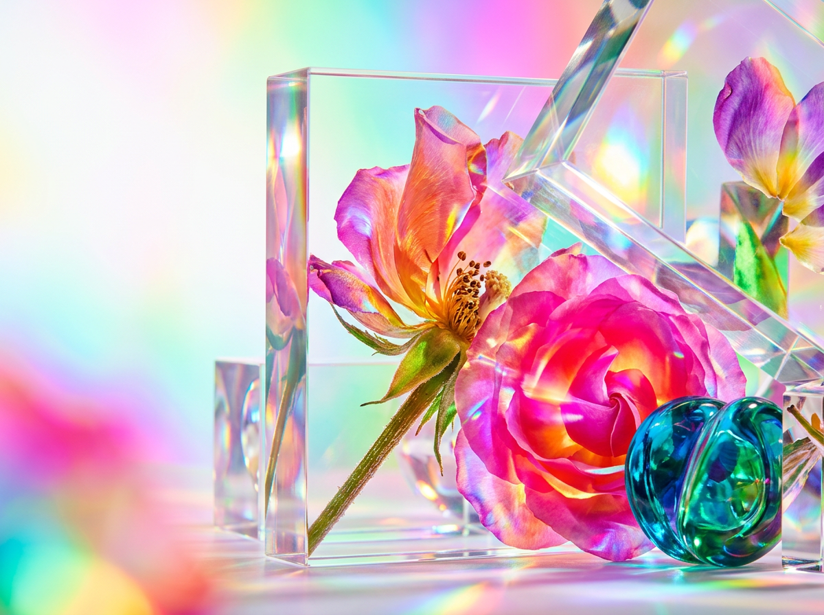 Close up of artisanal perfume bottles being gifted