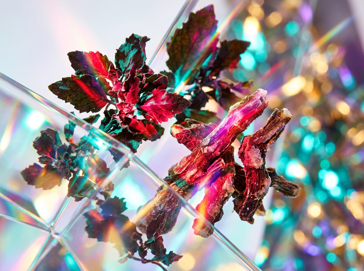 A close up of rose petals with morning dew reflecting light