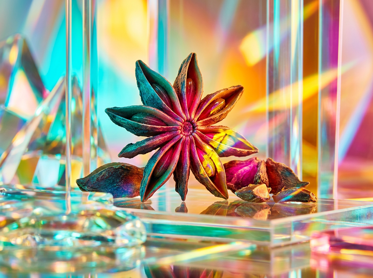 Artisanal fragrance bottles with botanical elements