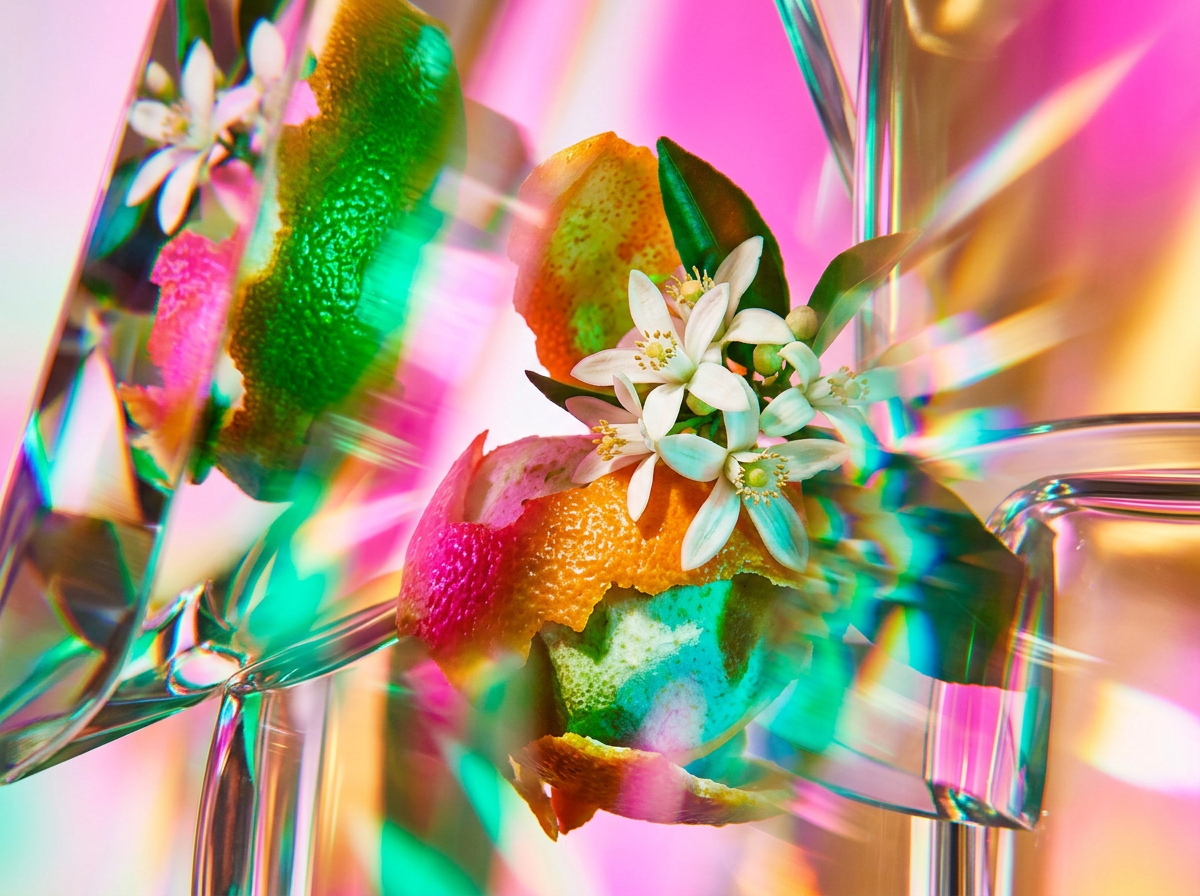 Applying a fine mist of perfume for layering
