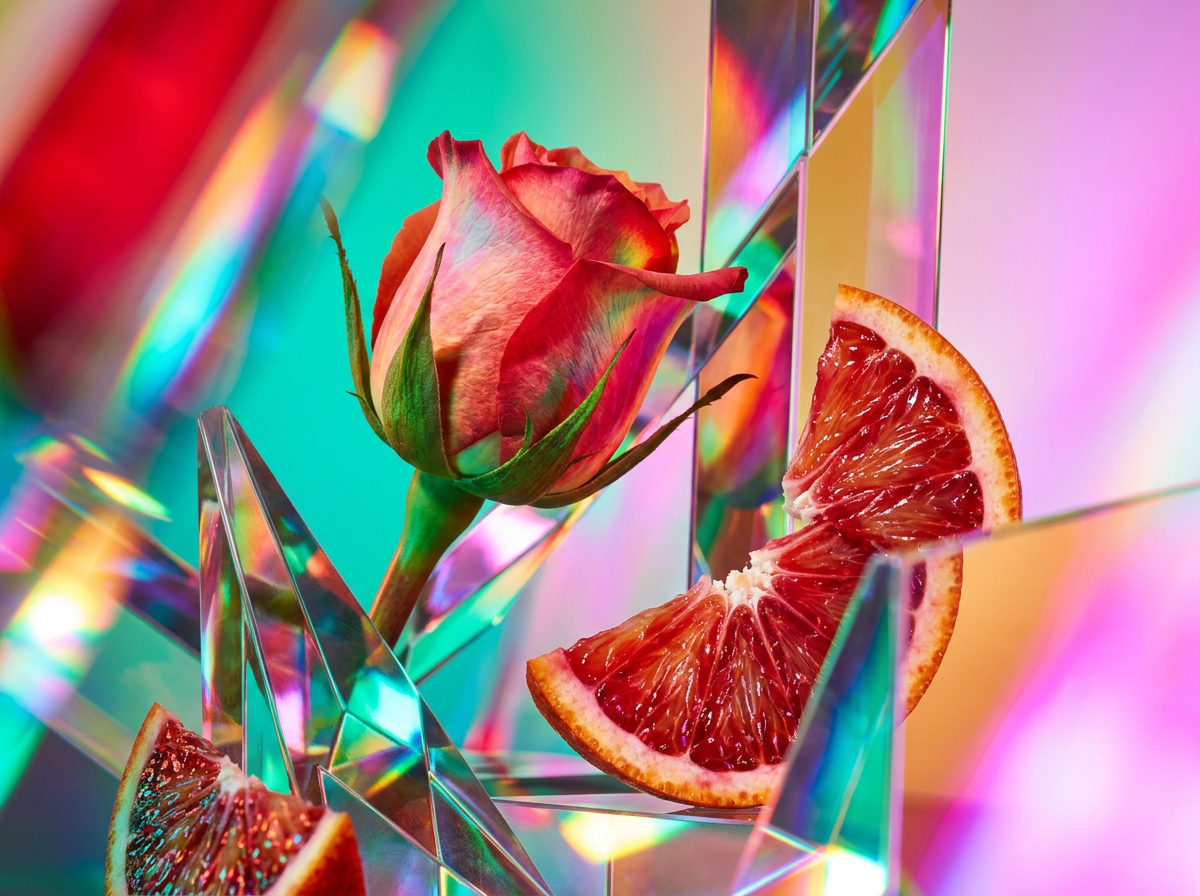 Fragrance notes of blood orange and leather