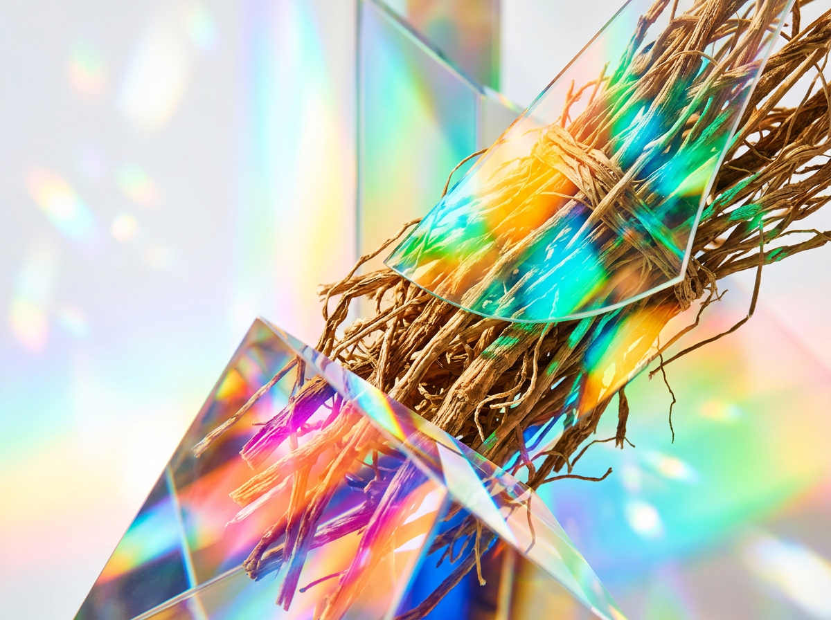 Midnight purple velvet background featuring luxury botanical ingredients