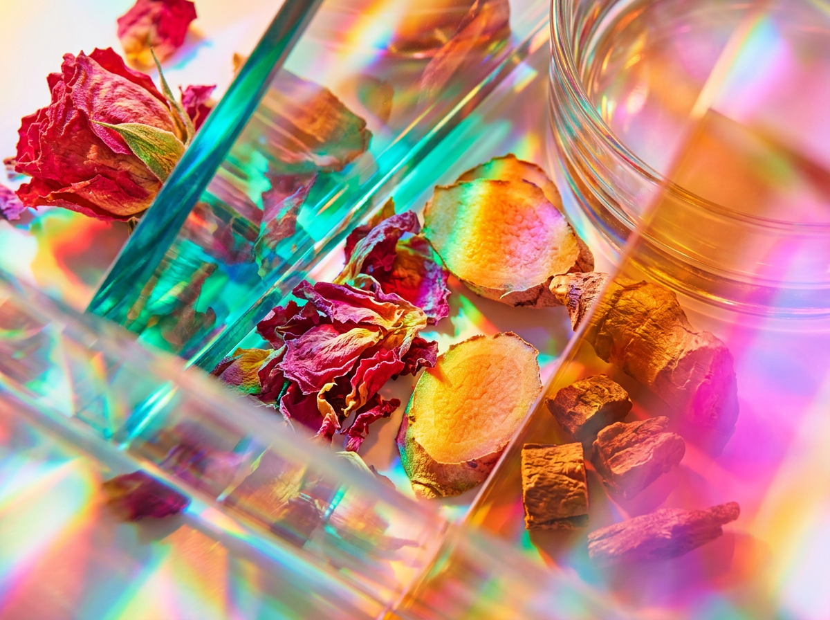 Spring Flowers and Perfume Bottles