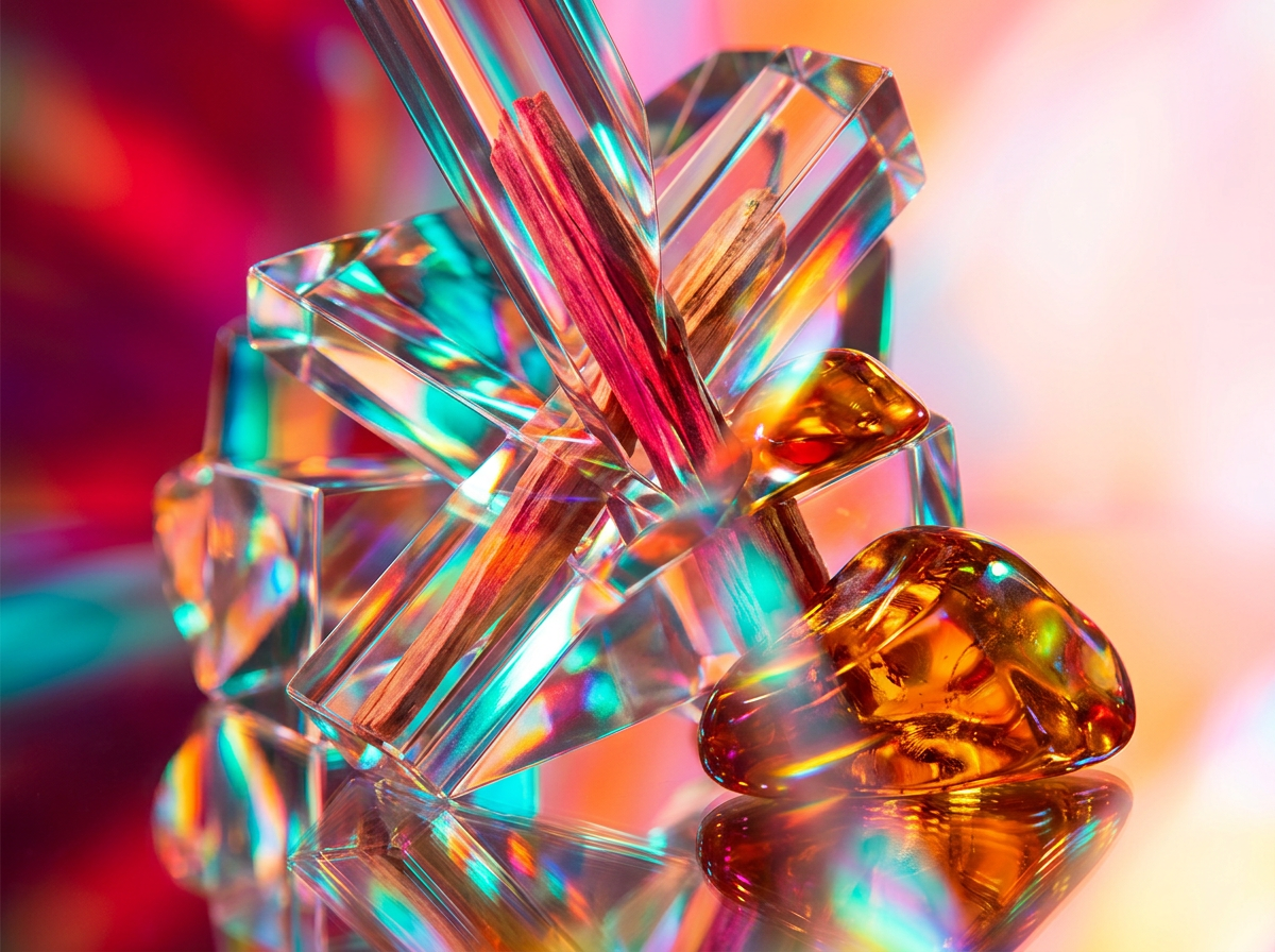 Artisanal perfume ingredients like leather and roses